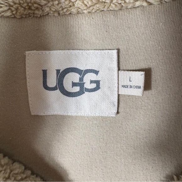 UGG Lucas Sand Sherpa Zip Up Jacket Fleece Men's Size Large - Picture 5 of 10